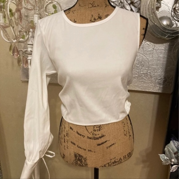 Zara white top with one sleeve - Picture 5 of 6
